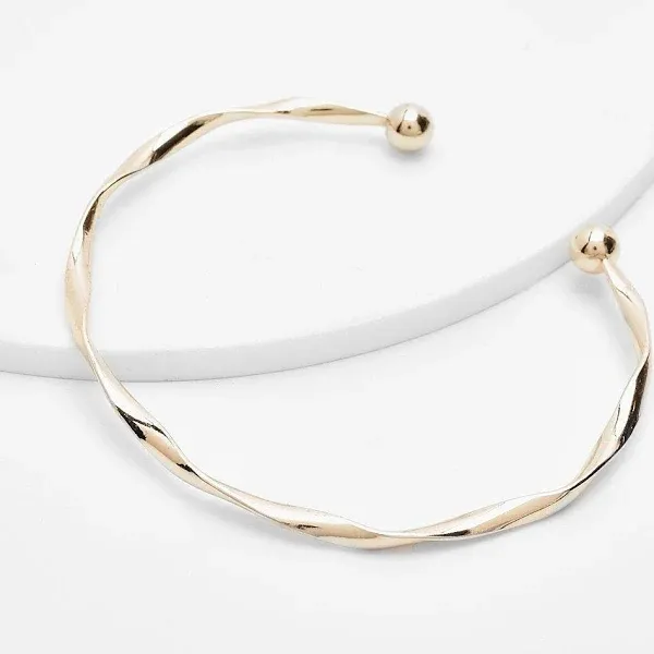 Boohoo Twisted Molten Bangle Bracelet