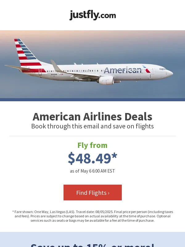 justfly - ✈ American Airlines from $48.49