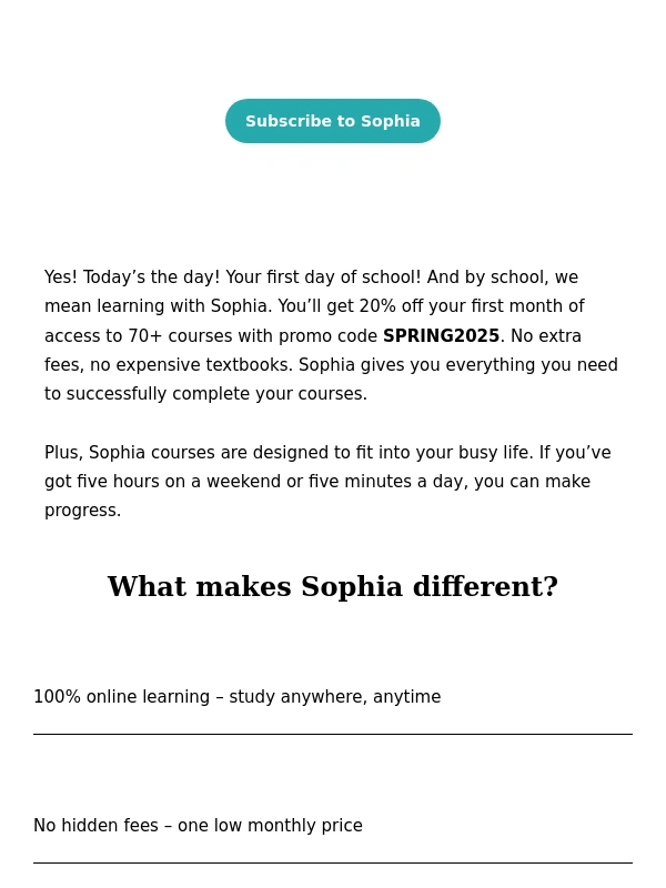 Sophia - Did you forget your 20% off?
