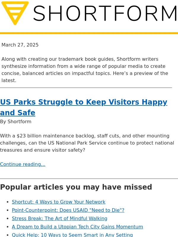Shortform - ? New Article | America’s threatened treasures