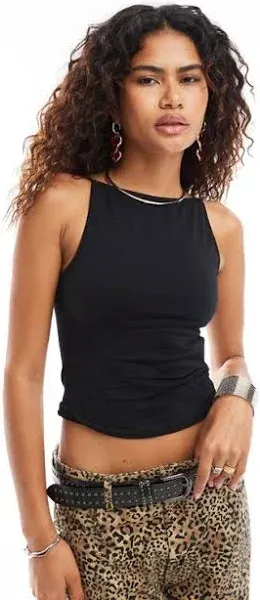 Motel Rocks Dudley Vest top in Black