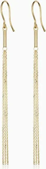 ORADINA 14K Yellow Gold Vicenza Tassel Drop Earrings