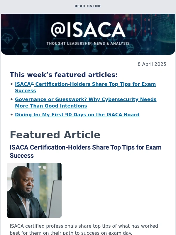 Isaca - Your weekly news and insights for 8 April 2025
