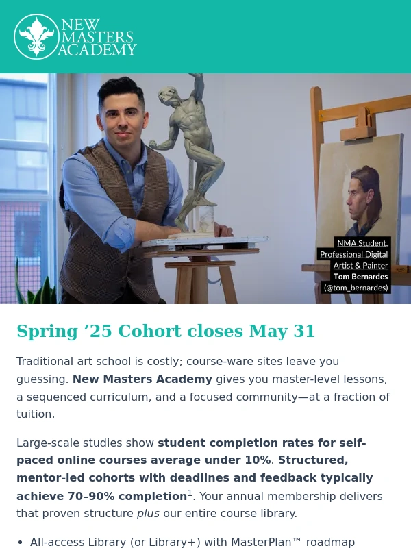 New Masters Academy - Join Spring ’25 Cohort—15 % Off Until May 31