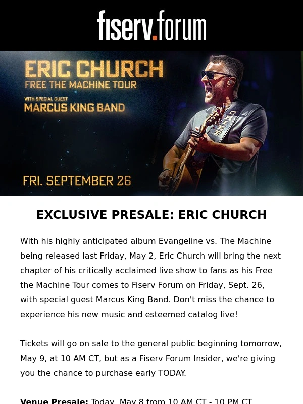 NBA League Pass - Exclusive Presale Starts Now: Eric Church