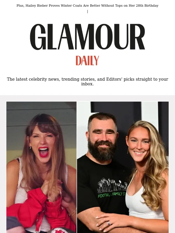 Glamour - Taylor Swift Had a Very Subtle Reaction to Kylie Kelce's Pregnancy Announcement
