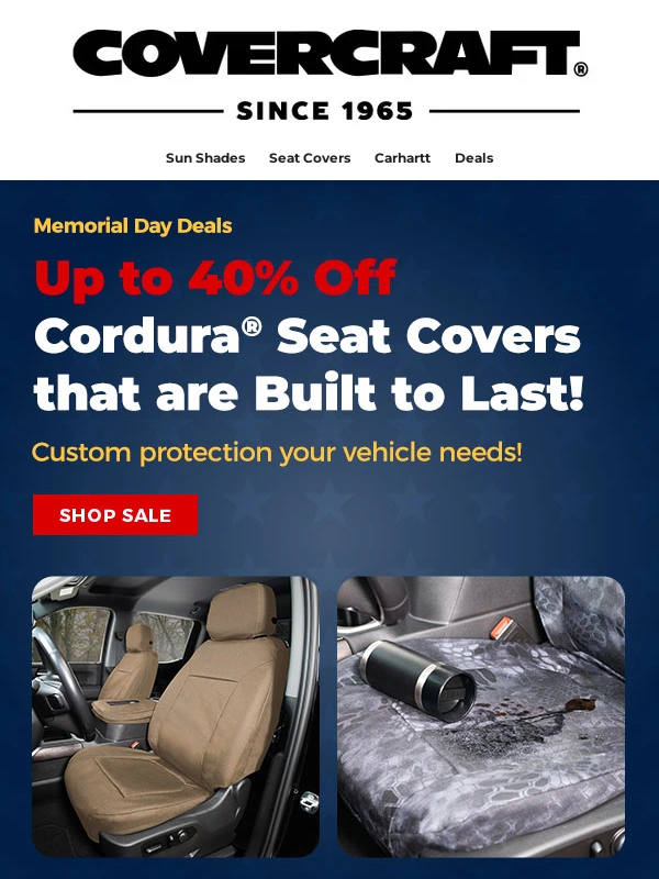 Covercraft - Built to Last: Memorial Day Deals on Cordura® Seat Covers