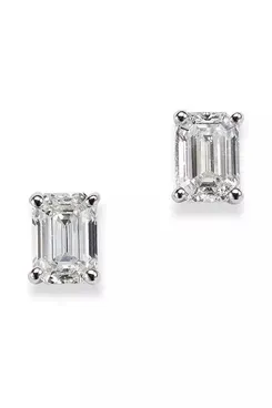 Bloomingdales Fine Collection Diamond Emerald-Cut Stud Earrings