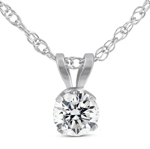 Pompeii3 1/3 Ct Lab Grown Diamond Solitaire Pendant Necklace in 14K White Gold