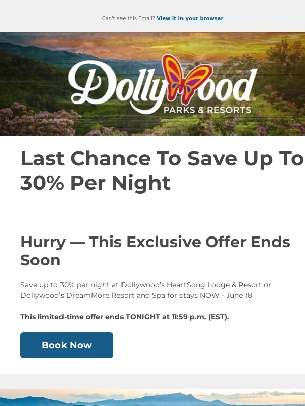 Dollywood - FINAL HOURS: Save Up To 30% Per Night At A Dollywood Resort