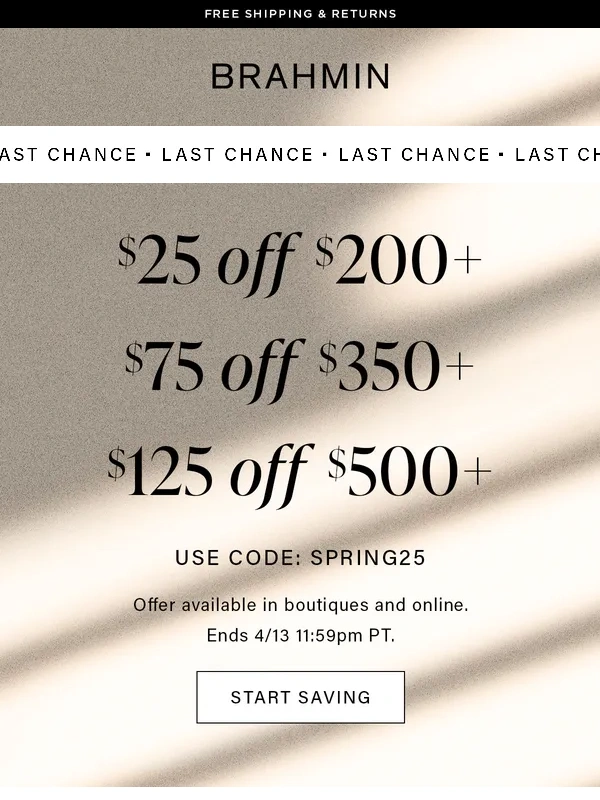 Brahmin - Ends Tonight ⏰ Don't miss $125 off