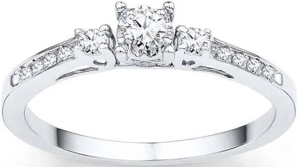 1/6 Ct Diamond Promise Ring in 10K White Gold