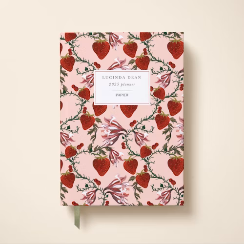 Strawberry Floral Hardcover 2025 Weekly Planner