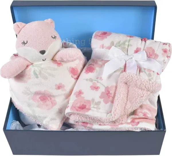 Gerber Baby & Toddler Girls Fox Blanket & Security Blanket Set