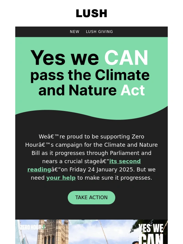 LUSH - Yes we CAN pass the Climate and Nature Act
