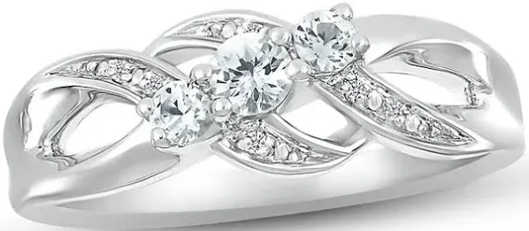 Sterling Silver Lab-Created White Sapphire Ring