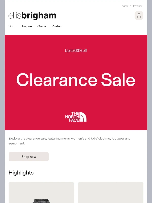 Ellis Brigham - The North Face clearance sale