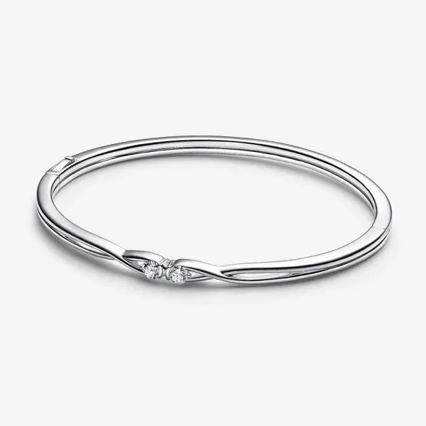 Pandora Women's Infinite Double-Facing Lab-Grown Diamond Bangle Bracelet in