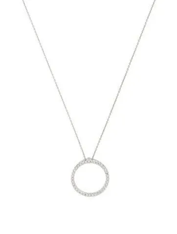 ROBERTO COIN 18K White Gold Diamond Circle Pendant Necklace