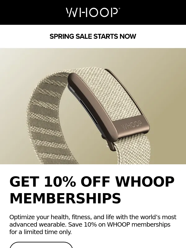 Whoop - 10% off WHOOP is happening now