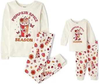The Childrens Place Baby & Kids Holiday Pajama Set – Pumpkin Spice Season
