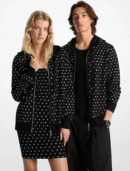 MICHAEL Michael Kors Grommeted Wool Zip-Up Hoodie