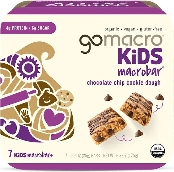 GoMacro Kids Macro Bar Chocolate Chip Cookie Dough