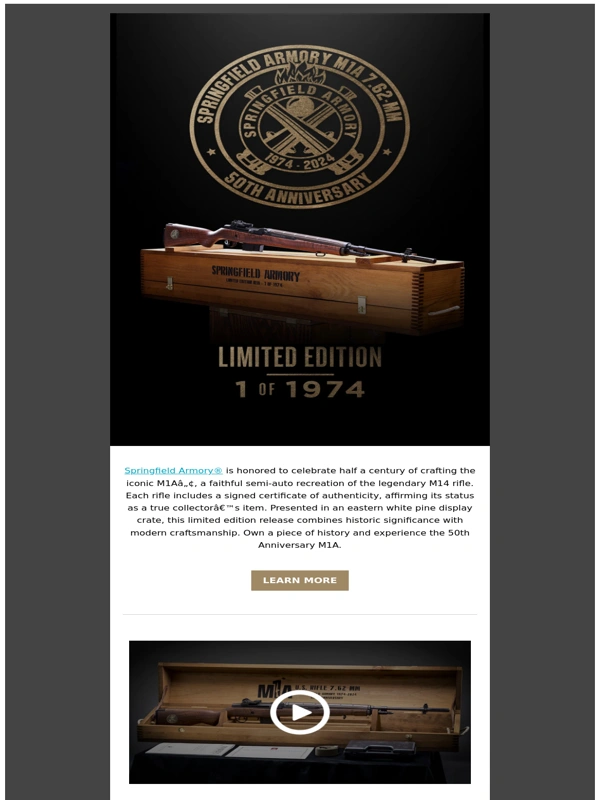 Springfield Armory - Meet the 50th Anniversary M1A™ - Celebrating Half a Century of Crafting an American Icon