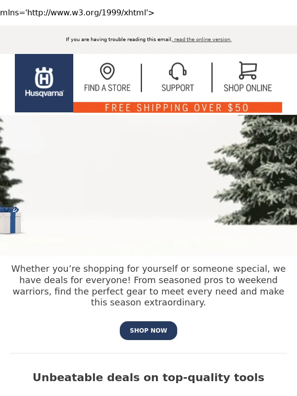 Husqvarna - Save up to 30% – ‘tis the Season of Savings ?