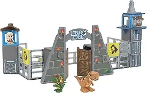 Tile Town Jurassic World Gate Escape Magnetic Tiles Construction Building Set and Figures, Kids 3-5+, New Action Tiles