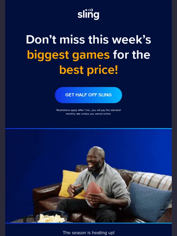 Sling - ? Kick off this weekend’s games with Sling