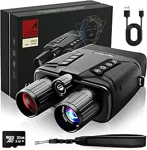 VISIOGEAR Night Vision Goggles – Eagle 4K Night Vision Binoculars for Adults, Dual Night Vision Modes Binoculars with 5000mAh Battery, 32GB SD Card Included for Adventure and Surveillance, Black