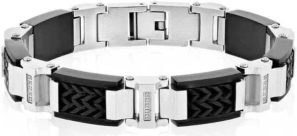 1/7 ct. tw. Diamond Bracelet in Stainless Steel