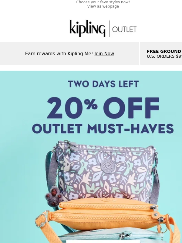 Kipling - 20% Off! Final 2 Days