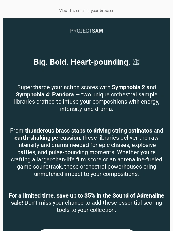 Projectsam - The Sound of Adrenaline – up to 35% off ??