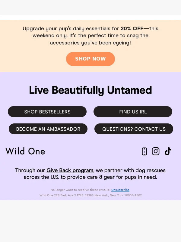 Wild One - 20% Off Everything Is ON!
