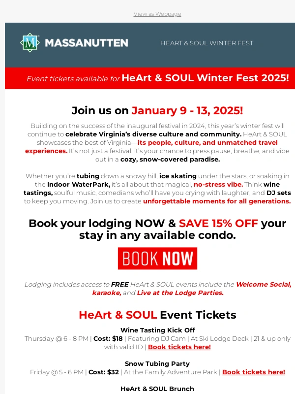 Massanutten - BOOK TICKETS for HeArt & SOUL Winter Fest 2025!! ❄️❤️