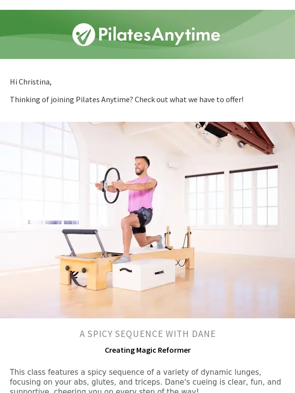 Pilates Anytime - This new class is giving ?