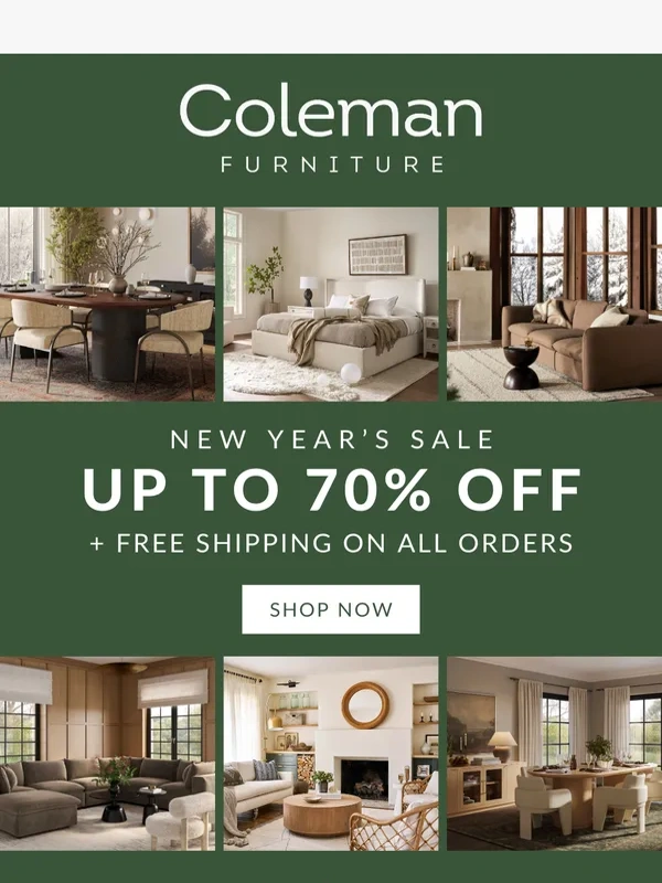 Coleman Furniture - ? New Year,New Savings: Up to 70% Off + Free Shipping!