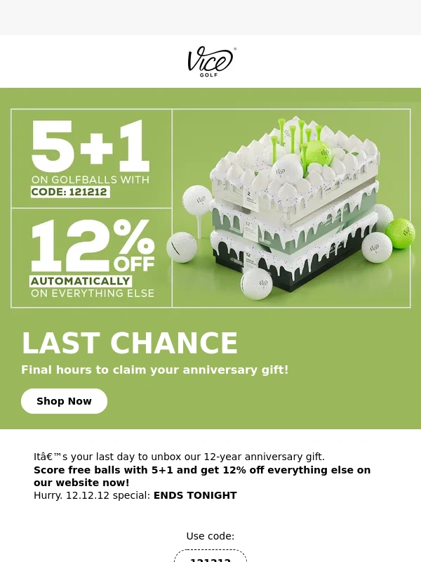 VICE Golf - Your Gift Is About To Expire ⏰