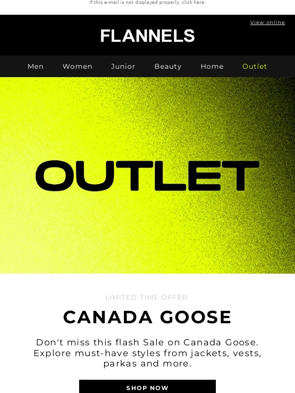 Flannels - Flash offer: Up to 50% off Canada Goose