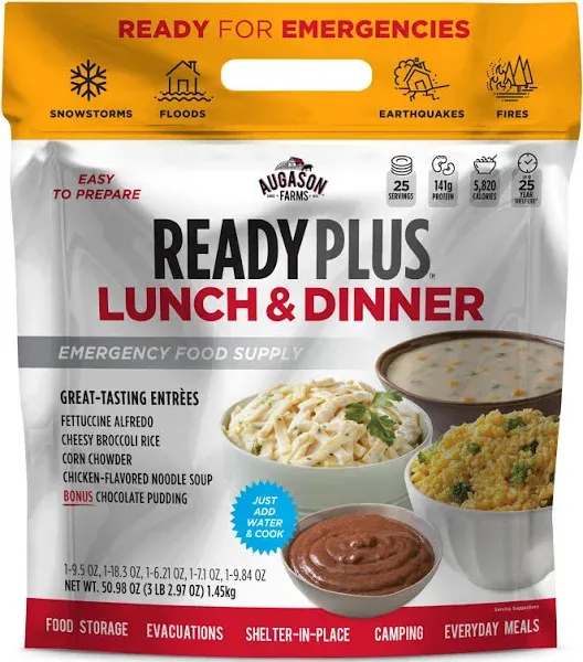 Augason Farms Ready Plus Lunch and Dinner Emergency Food Supply