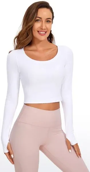 Women CRZ YOGA Butterluxe Cropped Long Sleeve Scoop Neck