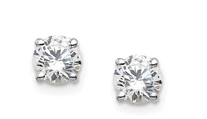 1/4ct TW Natural Diamond Solitaire Stud Earrings in 14K White Gold