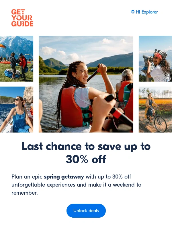 GetYourGuide - ?? Up to 30% off travel experiences