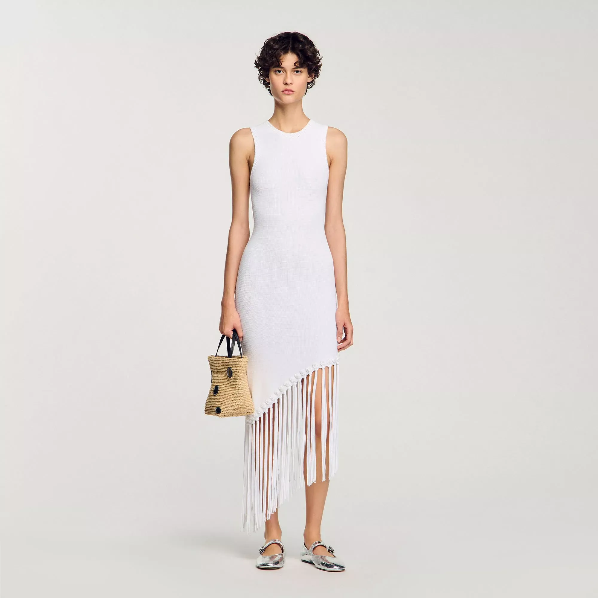 Sandro Fringed crochet maxi dress - female - 10