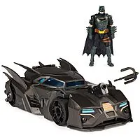 DC Comics - Crusader Batmobile Playset, 4-inch Batman Figure, 3 Super-Villain Paper Figures, Kids Toys, Ages 4+