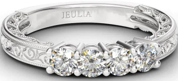 Jeulia Vintage Sterling Silver Four-Stone Ring