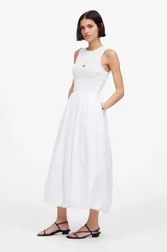 Madewell The Melody Bubble-Hem Smocked Midi Dress