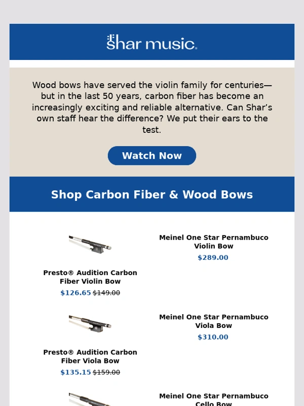 Shar - Carbon Fiber vs. Bows: Can you hear the difference? ?
